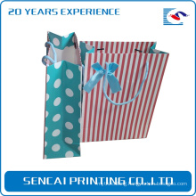 Free sample luxury cute clothing paper box with bule ribbow